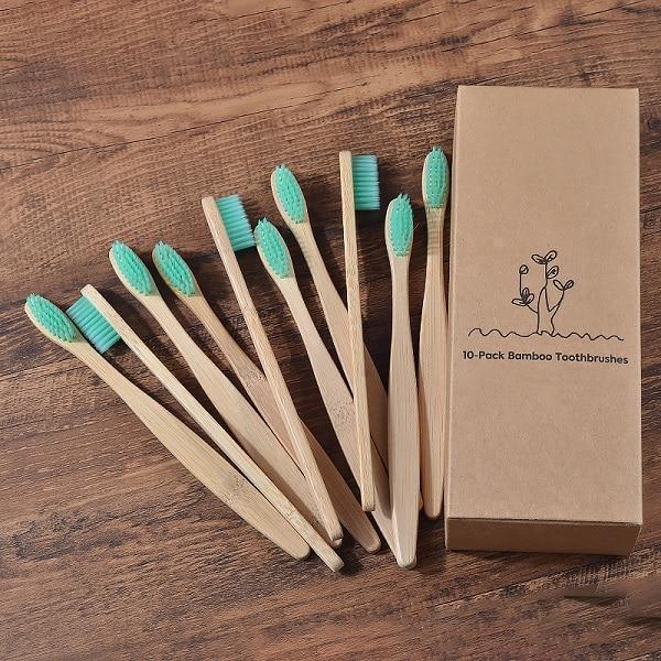Escova de Bambu Ecológica Biodegradável - Kit com 10 peças - My Store
